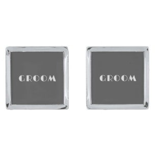 Gray Minimalist GROOM Wedding Cufflinks