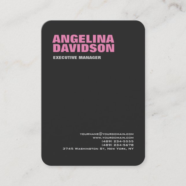 Gray Minimalist Modern Plain Stylish Feminine Business Card (Front)