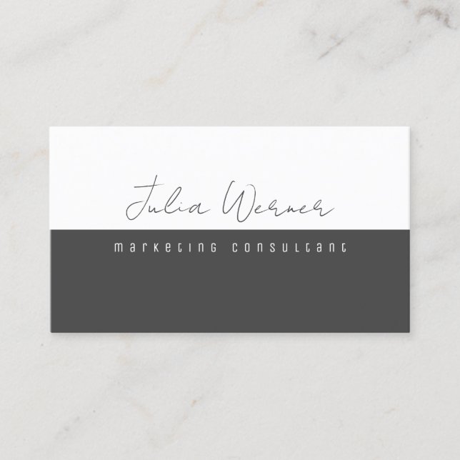 Gray Minimalist Modern Professional Marketing Business Card (Front)