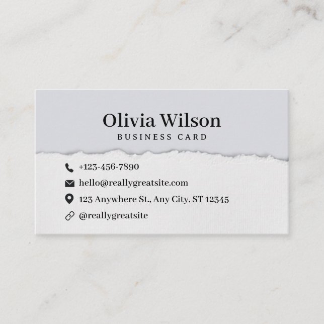 Gray Minimalist modern simple qr business card (Front)