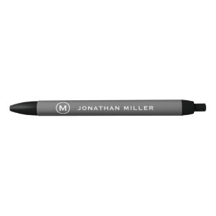Gray Minimalist Monogram Pen