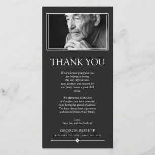 Gray Minimalist Photo Sympathy Thank You Card