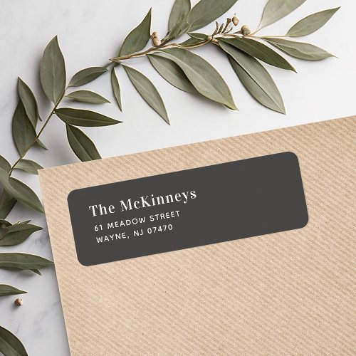 Gray Minimalist Return Address Label