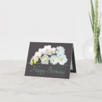 Gray Mint Bouquet White Flowers Happy Birthday