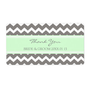 Gray Mint Chevron Wedding Labels