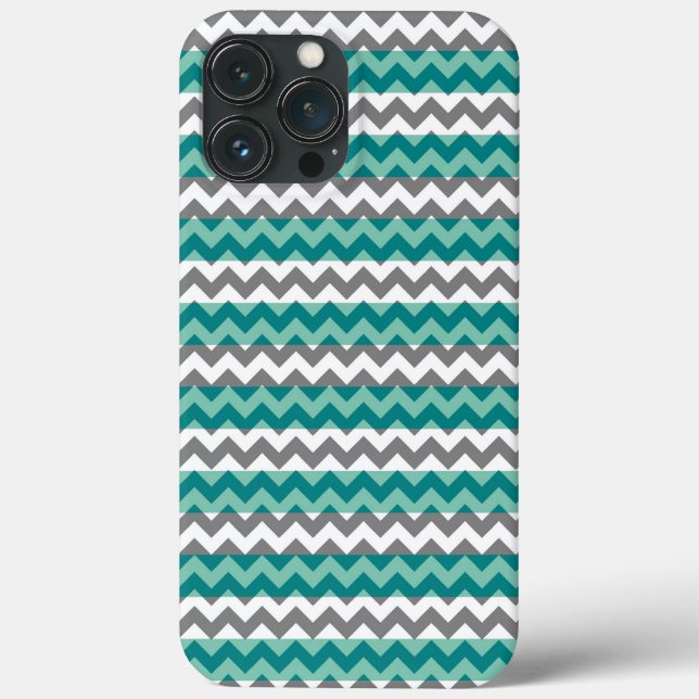 Gray Mint Chevron Zigzag Case-Mate iPhone Case (Back)