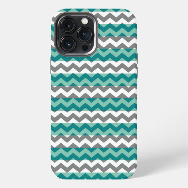 Gray Mint Chevron Zigzag Iphone Case (Back)