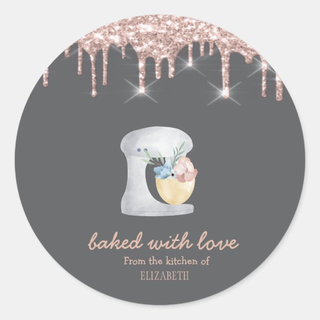 Gray Mixer  Classic Round Sticker (Front)