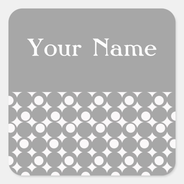 Gray Mod Ball Design @ Emporio Moffa w/ name Square Sticker (Front)