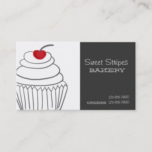 Customizable Gray mod custom cupcake business cards