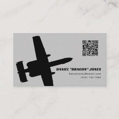 Gray Modern A_10 Silhouette Business Card