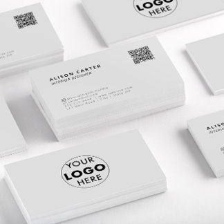Gray Modern Business Cards | QR & Logo | Stand Out