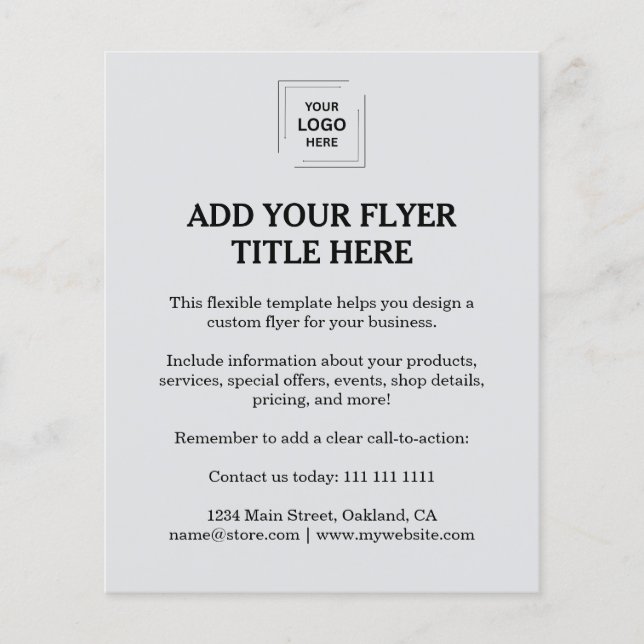 Gray Modern Business Custom Flyer Design (Front)
