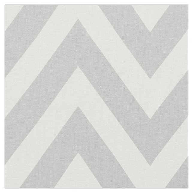 Gray Modern Chevron Large Scale Fabric (Close Up)