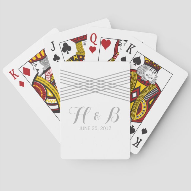 Gray Modern Deco Playing Cards (Back)