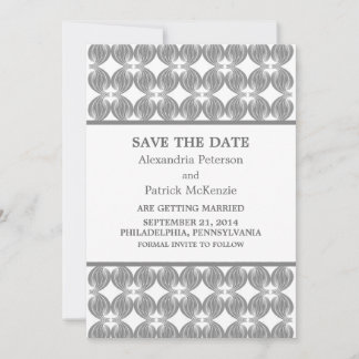 Gray Modern Deco Save the Date Invite