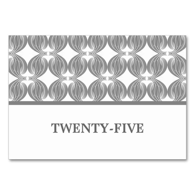 Gray Modern Deco Table Card (Front)