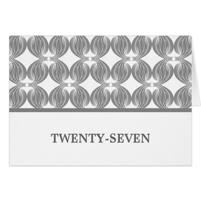 Gray Modern Deco Table Number Card (Front Horizontal)