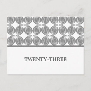 Gray Modern Deco Table Number Postcard