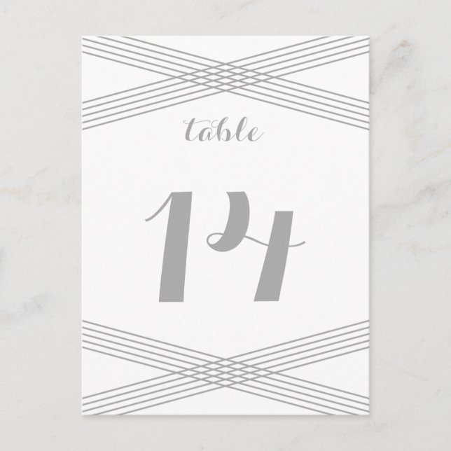 Gray Modern Deco Table Postcard (Front)