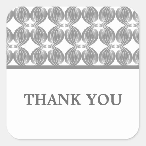 Gray Modern Deco Thank You Stickers