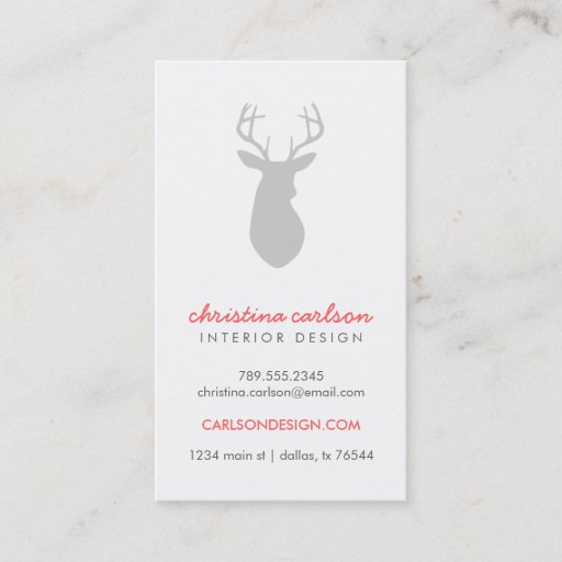 Customizable Gray Modern Deer &amp; Chevron Stripes Business Card Template