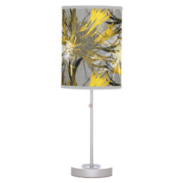 Gray Modern Elegant Abstract Floral Table Lamp