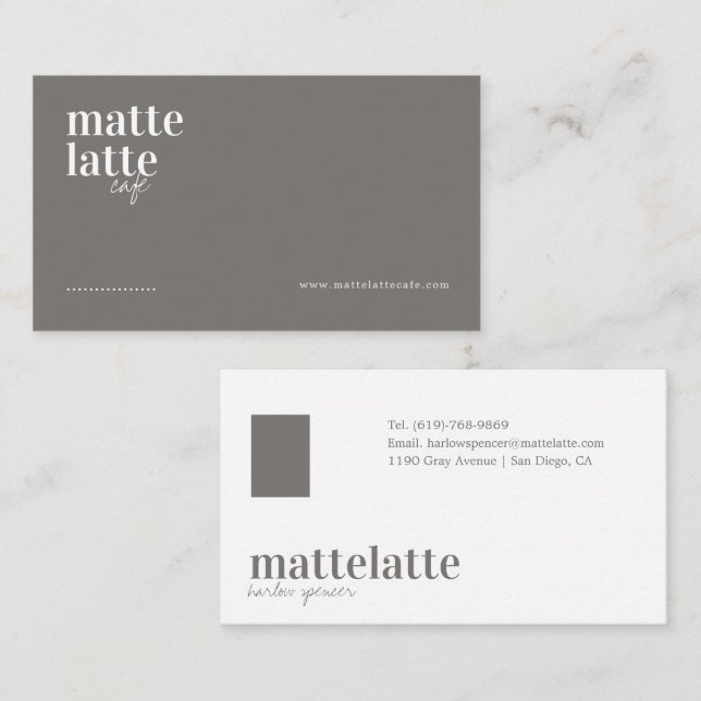 Gray | Modern Elegant Minimalist Professional Business Card (Front/Back)