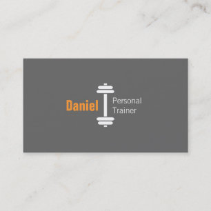 Gray Modern Fitness Personal Trainer Weights Business Card