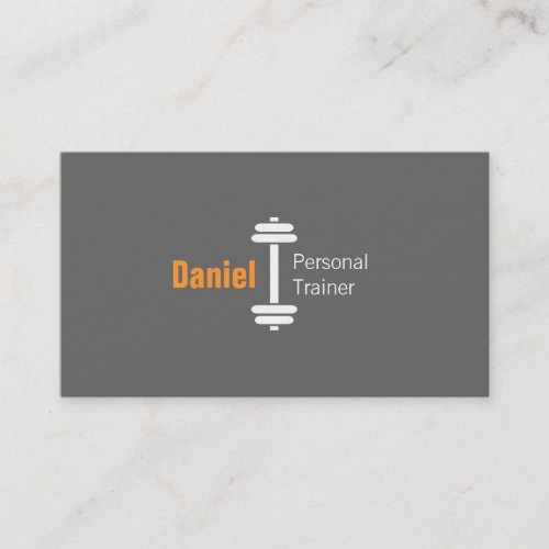 Gray Modern Fitness Personal Trainer Weights Double-Sided Standard Business Cards (Pack Of 100)