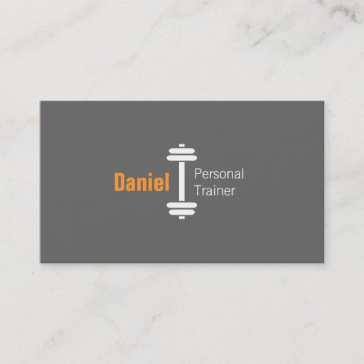 Customizable Gray Modern Fitness Personal Trainer Weights Double-Sided Standard Business Cards (Pack Of 100)