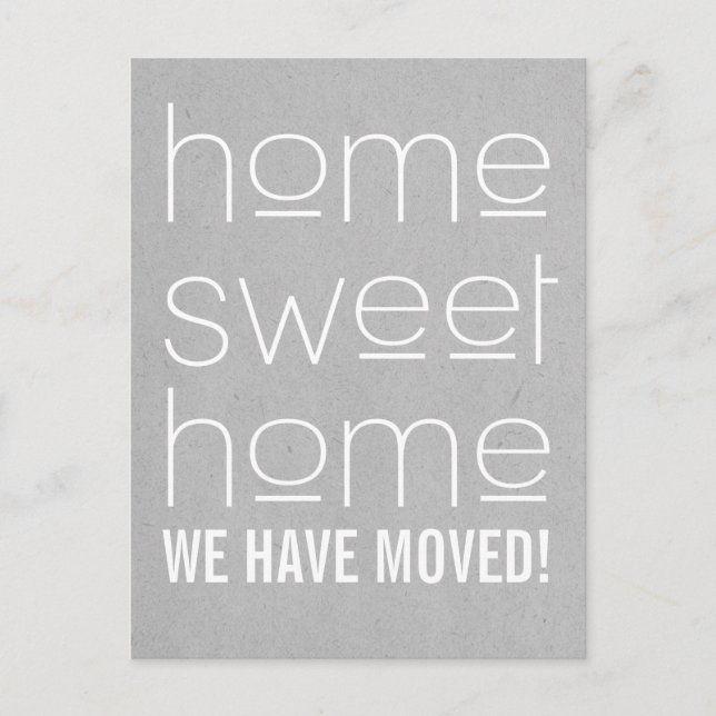 Gray Modern Home Sweet Home Postcard (Front)