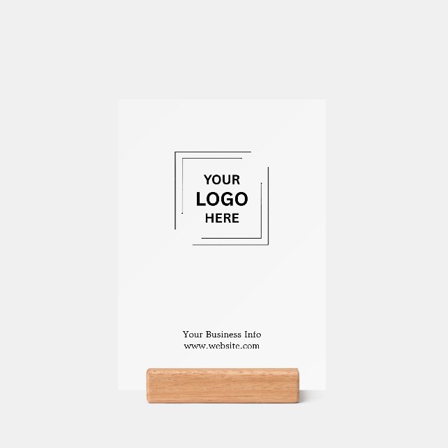 Gray Modern Minimalist | Custom Business Logo  Holder (Woodblock)