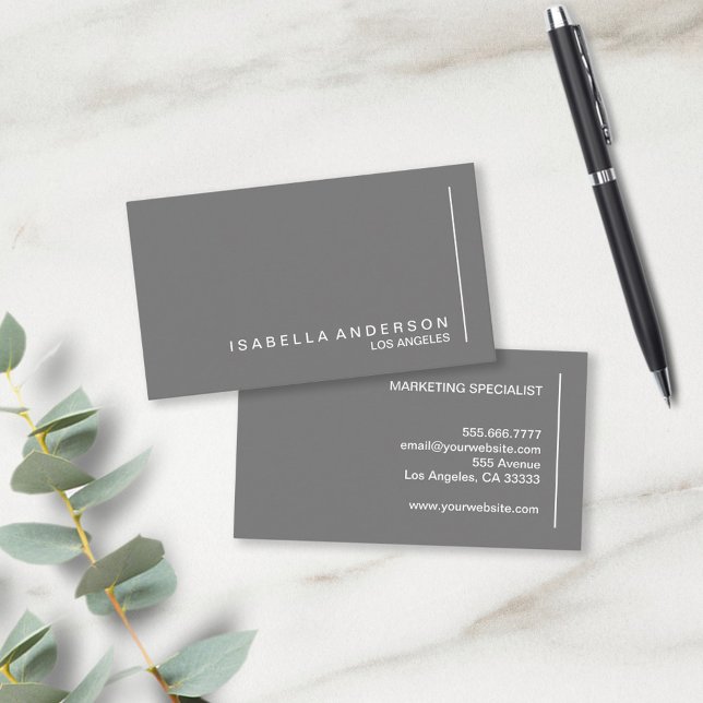 Gray Modern Minimalist Professional Business Card (Creator Uploaded)