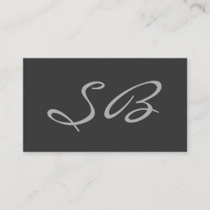 Gray Modern Monogram Standard Business Card