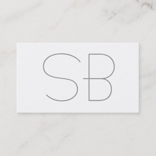 Gray Modern Monogram Standard Business Card