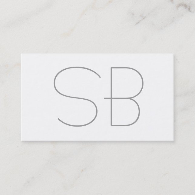 Gray Modern Monogram Standard Business Card (Front)