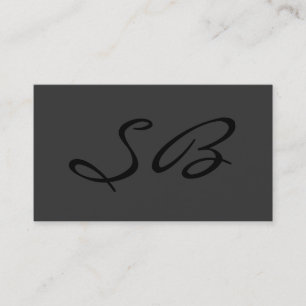 Gray Modern Monogram Standard Business Card