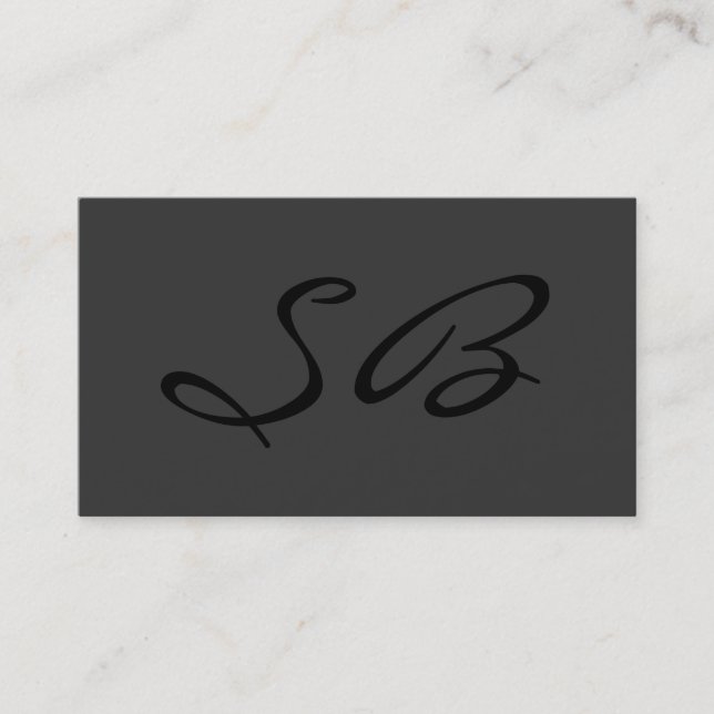 Gray Modern Monogram Standard Business Card (Front)