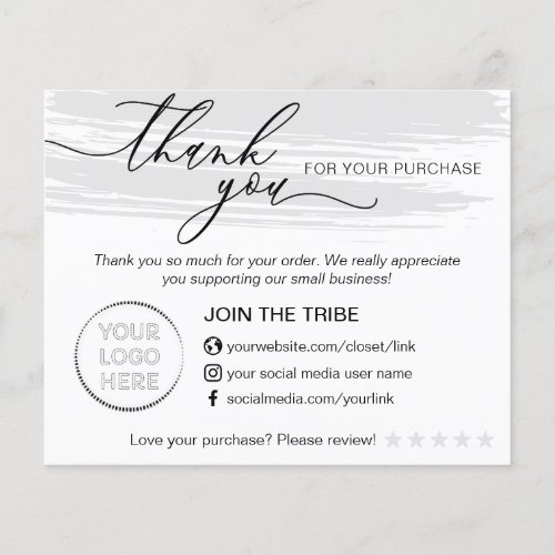 Gray Modern Online Store Small Business Thank you Flyer