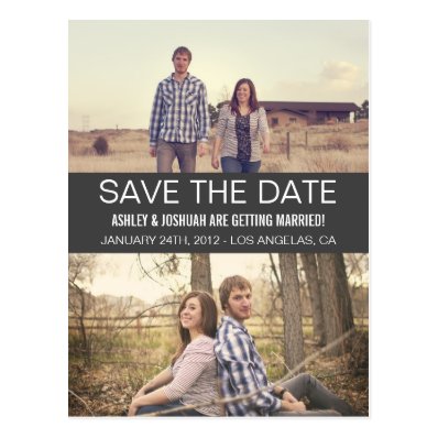 Gray Modern Photo Save The Date Post Cards