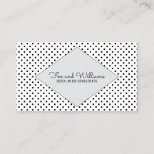 Gray Modern Polka Dots Business Card