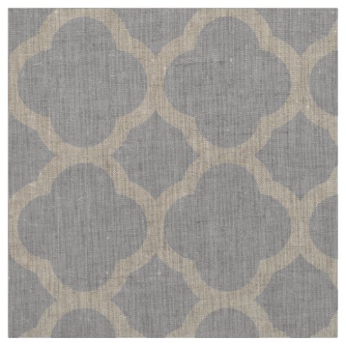 Gray Modern Quatrefoil Large Scale Fabric