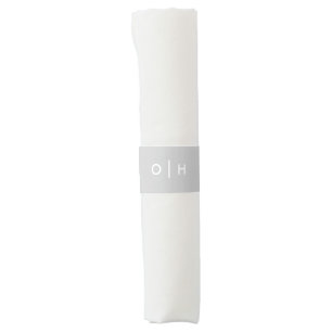 Gray Modern Simple Monogram Initials Napkin Bands