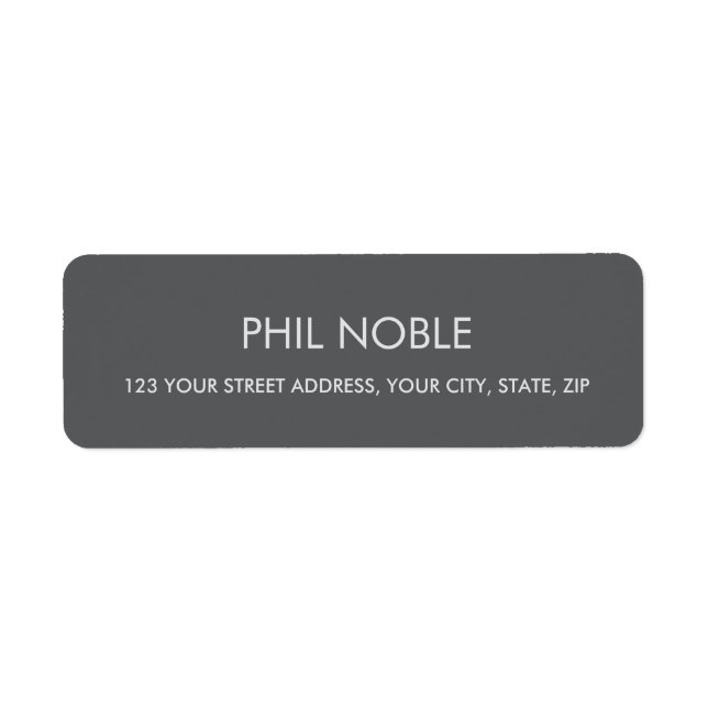 Gray modern simple professional name monogram label (Front)