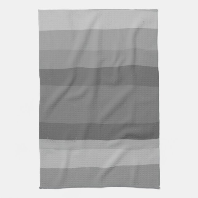 Gray Modern Simple Stripes Pattern Kitchen Towel (Vertical)