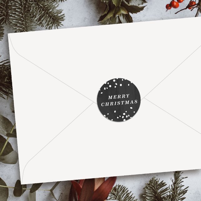 Gray Modern Snow Globe Merry Christmas Sticker (Creator Uploaded)