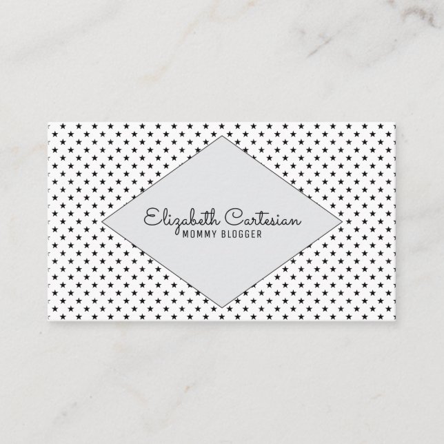 Gray Modern Stars Business Card (Front)