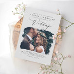 Gray Modern Stylish Boho Wedding Photo Invitation<br><div class="desc">Romantic modern and minimal wedding photo invitations</div>