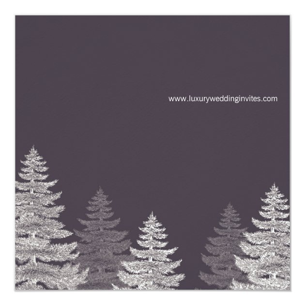 Gray Modern Winter Wedding Invitations Trees